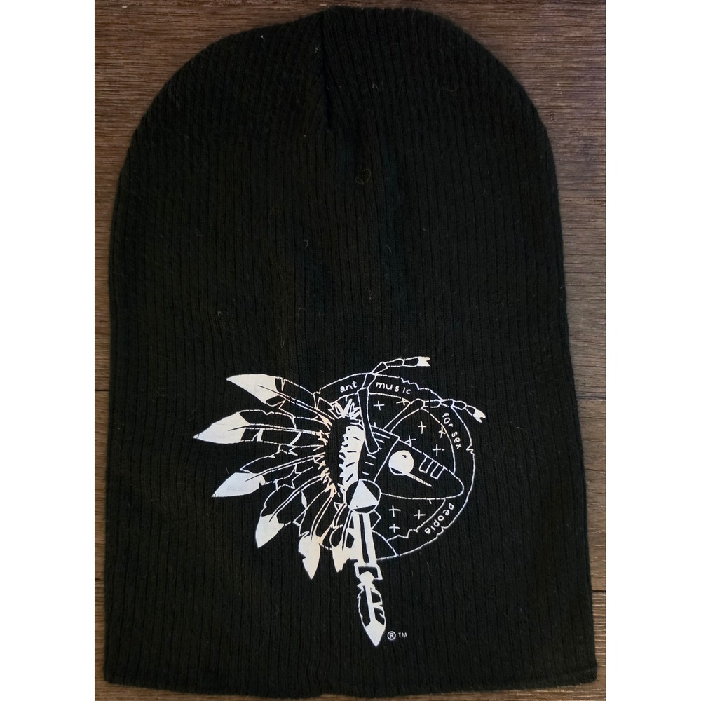 Adam Ant Ant Music For Sex People Graphic Beanie Black Ribbed Knit Hat Vintage